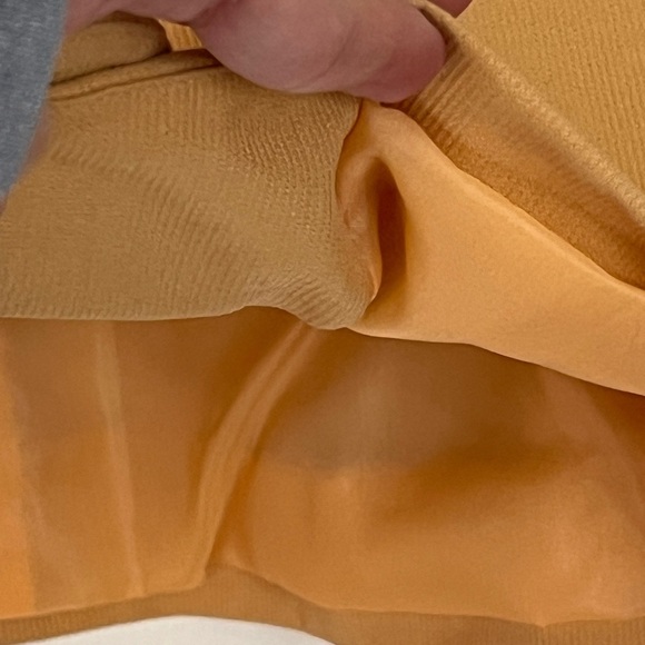 MIMS/COLE Women Blazer Coat Set 16 Silk Golden Yellow Modest Vintage Y2K Classic - Picture 6 of 16